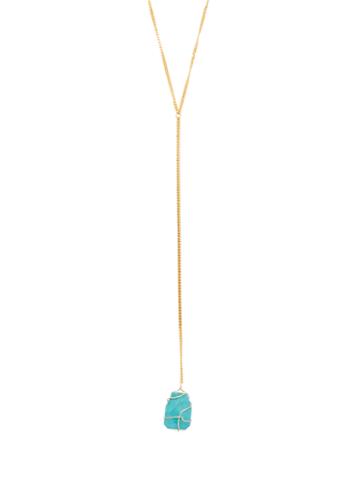 Av Max Stabilized Turquoise Y Pendant Necklace