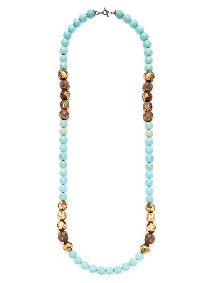 Armenta Turquoise & Wooden Bead Necklace