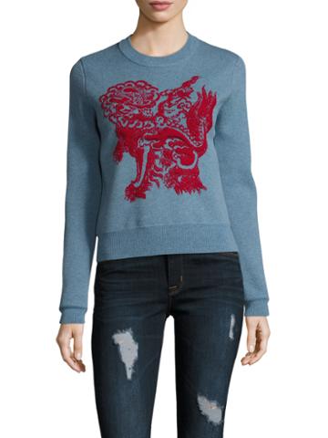 Vivienne Tam Fudog Intarsia Crewneck Sweater