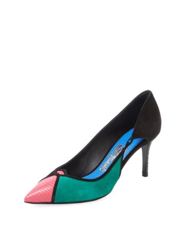 Salvatore Ferragamo Fiaba Colorblock Pointed-toe Pump