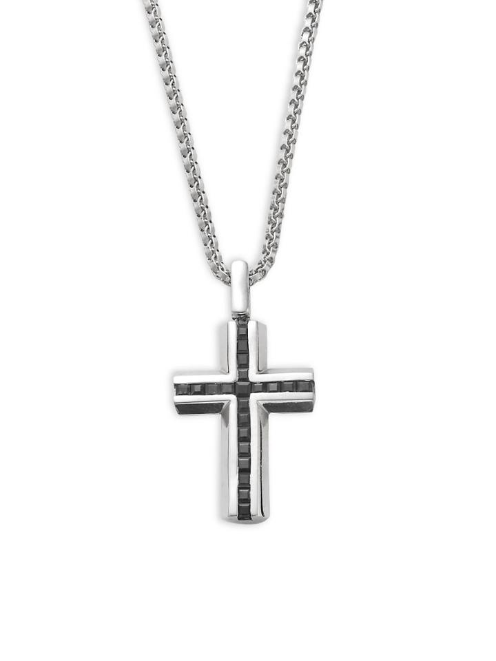 Effy Sterling Silver Discontinued Cross Pendant Necklace