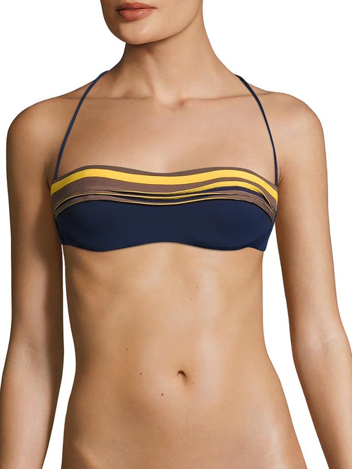 La Perla Striped Front Underwire Bikini Top