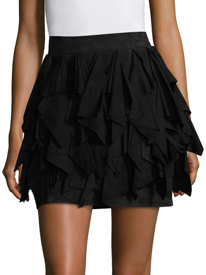 Balmain Solid Ruffled Skirt