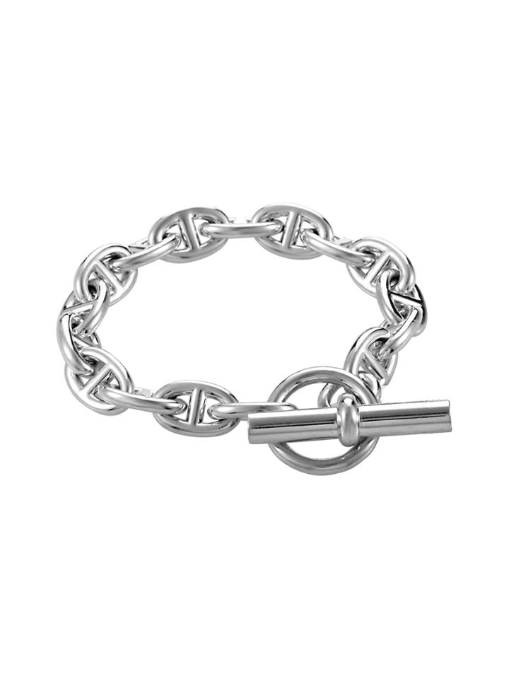 Herms Chane D'ancre Silver Toggle Bracelet