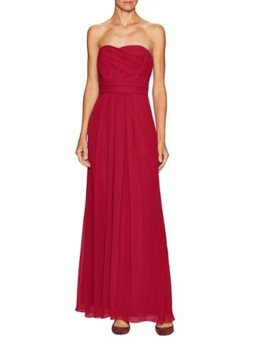 Ml Monique Lhuillier Bridesmaids Pleat And Gather Evening Gown