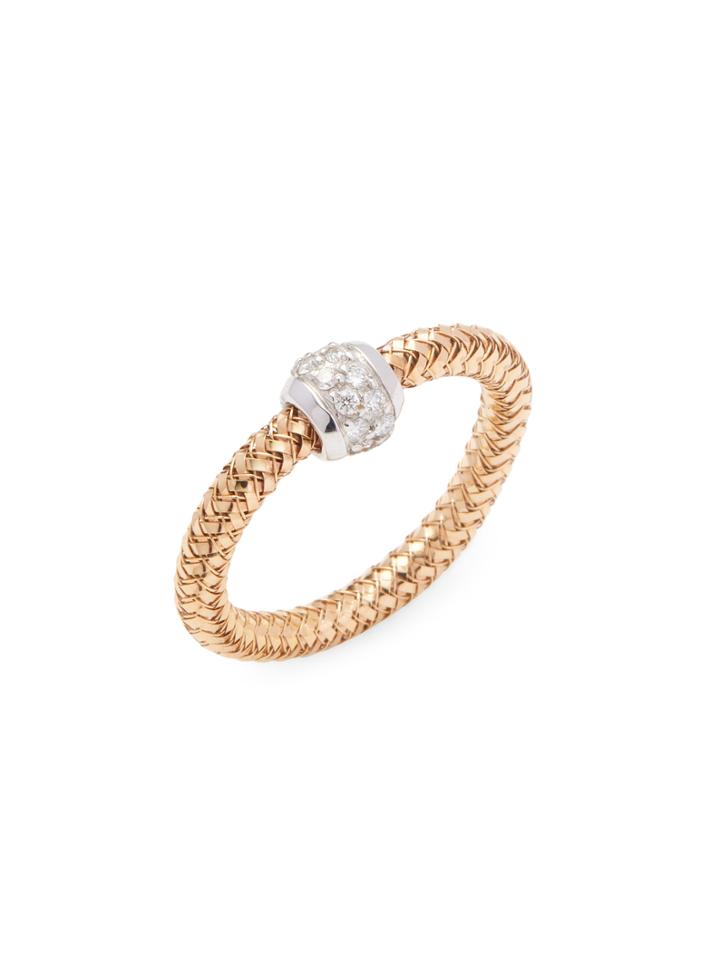 Roberto Coin Rose Gold & Diamond Primavera Ring