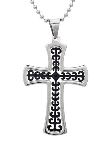 Creed 1913 Polished Rim Cross Pendant Necklace