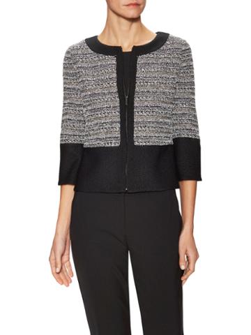 St. John La Ponche Embroidered Peplum Back Jacket