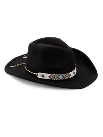 &#225;le By Alessandra Beaded Wool Cowboy Hat