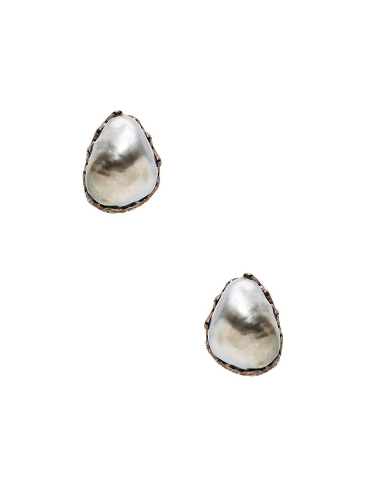 Tara Pearls Tahitian Pearl & Black Diamond Stud Earrings