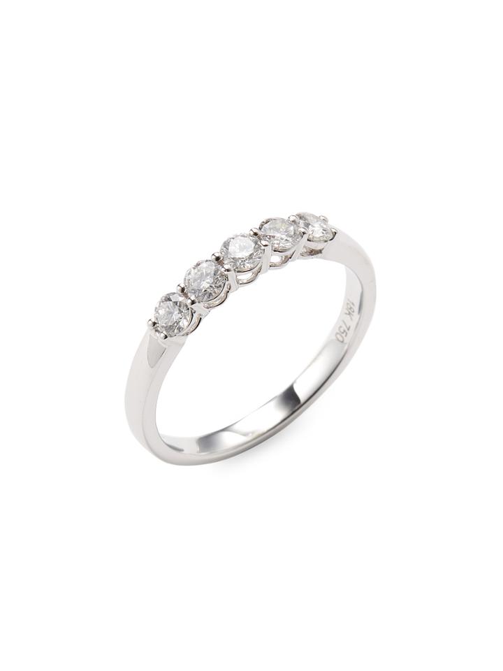 Vendoro 18k White Gold Diamond Band Ring