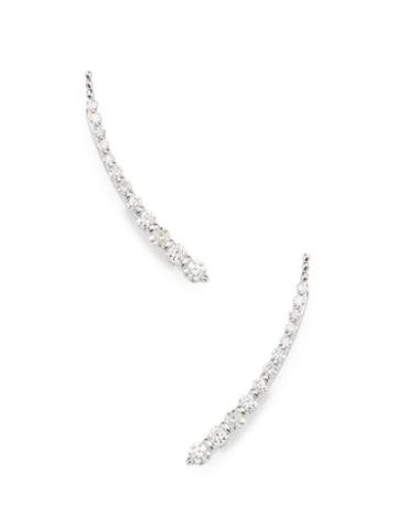 Vendoro 18k White Gold Pave Diamond Earring