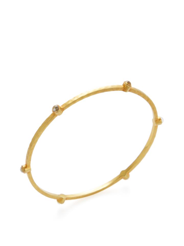 Amrapali Yellow Gold & Crystal Station Bangle Bracelet