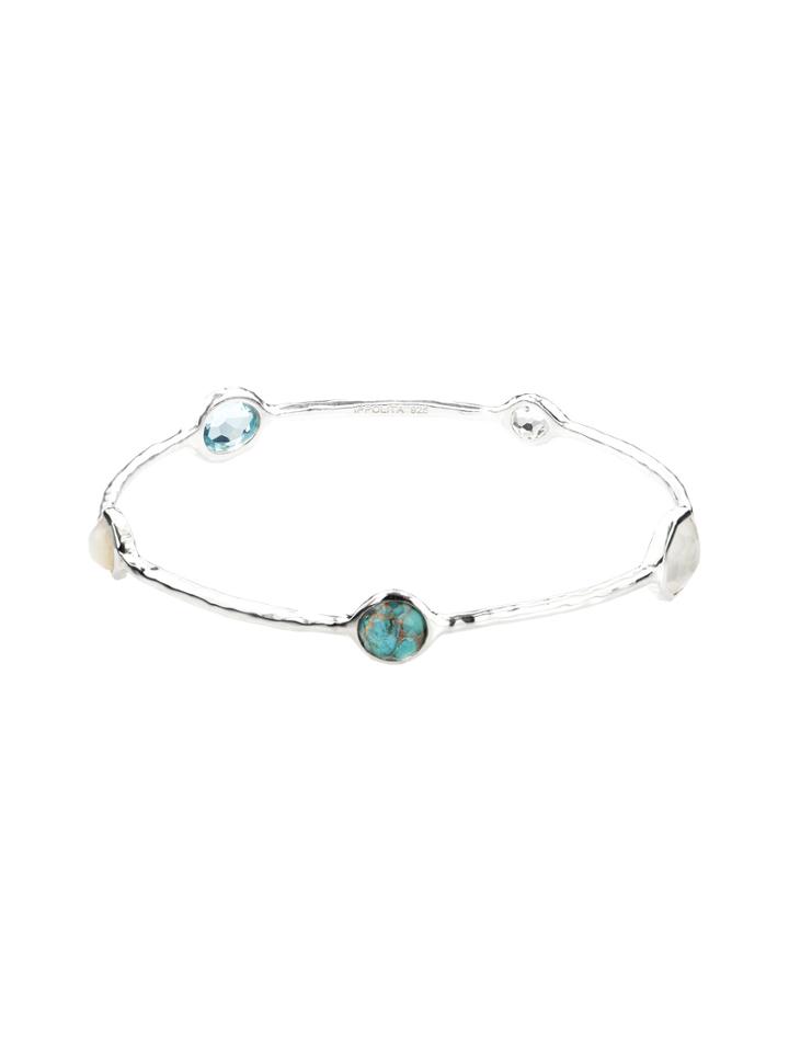 Ippolita 925 Sterling Silver & Mother Of Pearl Rock Candy 5-stone Bangle