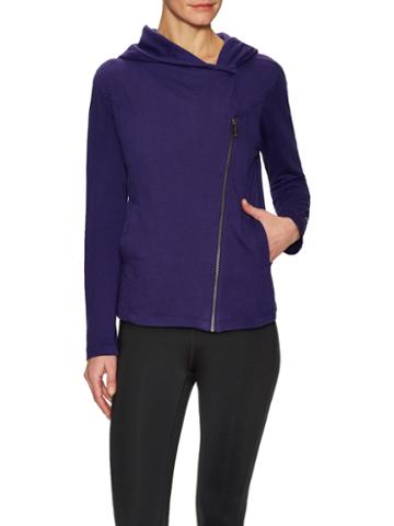 Satva Active Sitara Cotton Asymmetrical Dual Pocket Hoodie