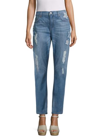 Eight Dreams Star Patched Boyfriend Jeans
