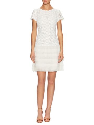 Sara Emanuel Embroidered Tiered Sheath Dress