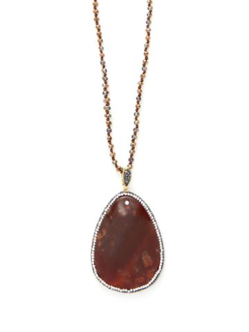 Cara Couture Jewelry Crystal & Stone Pendant Necklace