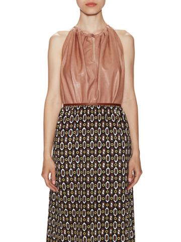 See By Chloe Americana Leather Halter Top