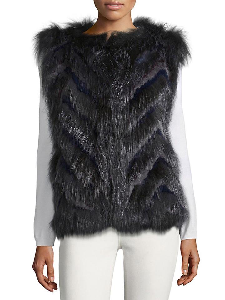 Parker Lola Chevron Rex Rabbit Fur Vest