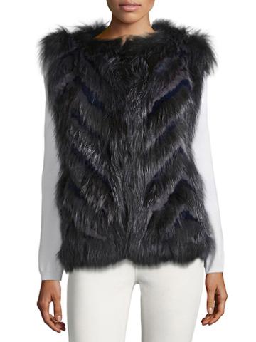 Parker Lola Chevron Rex Rabbit Fur Vest