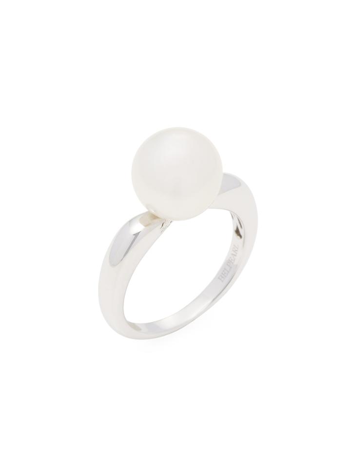 Belpearl 18k White Gold & White South Sea Pearl Slim Ring