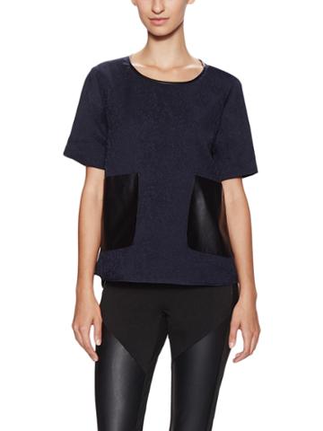 W118 By Walter Baker Faux Leather Patch Pocket Top