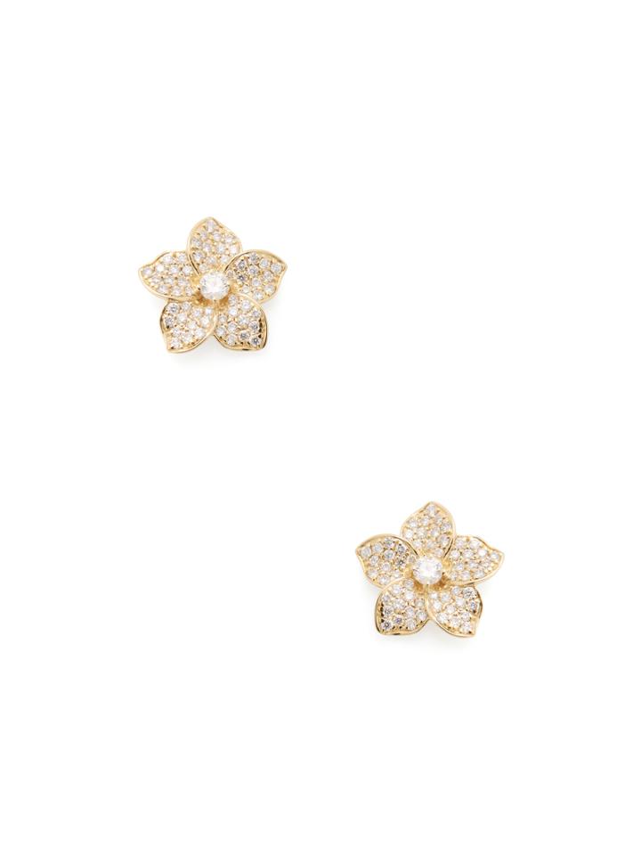 Nephora 5 Petal Diamond Flower Earrings