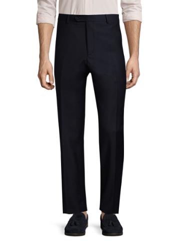Zanetti Solid Trouser With Back Welt Pockets
