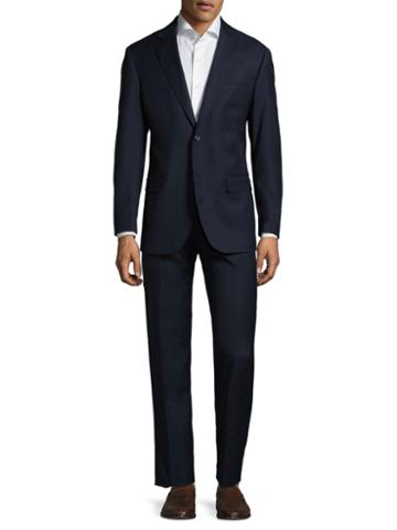 Zanetti Notch Lapel Suit With Stitch Detail