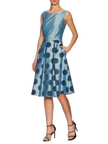 Sara Emanuel Boatneck Flare Dress