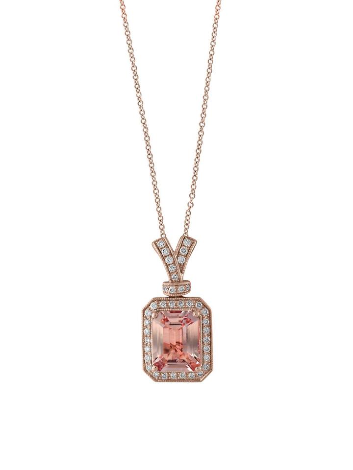 Effy Morganite, Diamond, & 14k Rose Gold Pendant Necklace