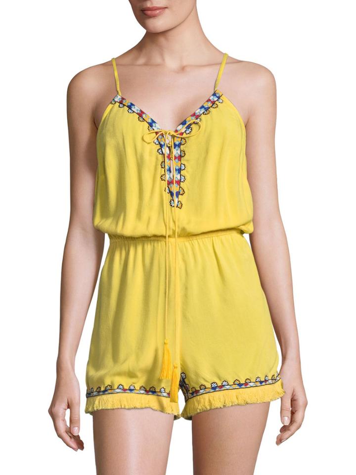 Pia Pauro Embroidered Drawstring Romper