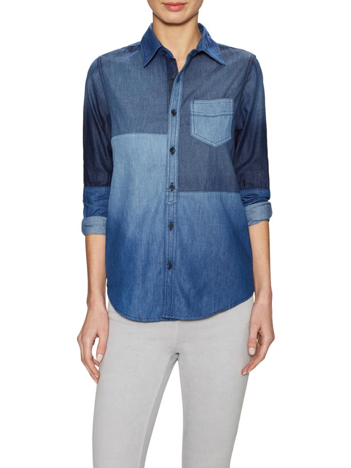 Artisan De Luxe Macey Cotton Mixed Chambray Shirt