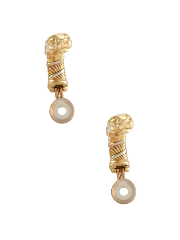 Cartier Panthere 18k Rose White And Yellow Gold Earrings