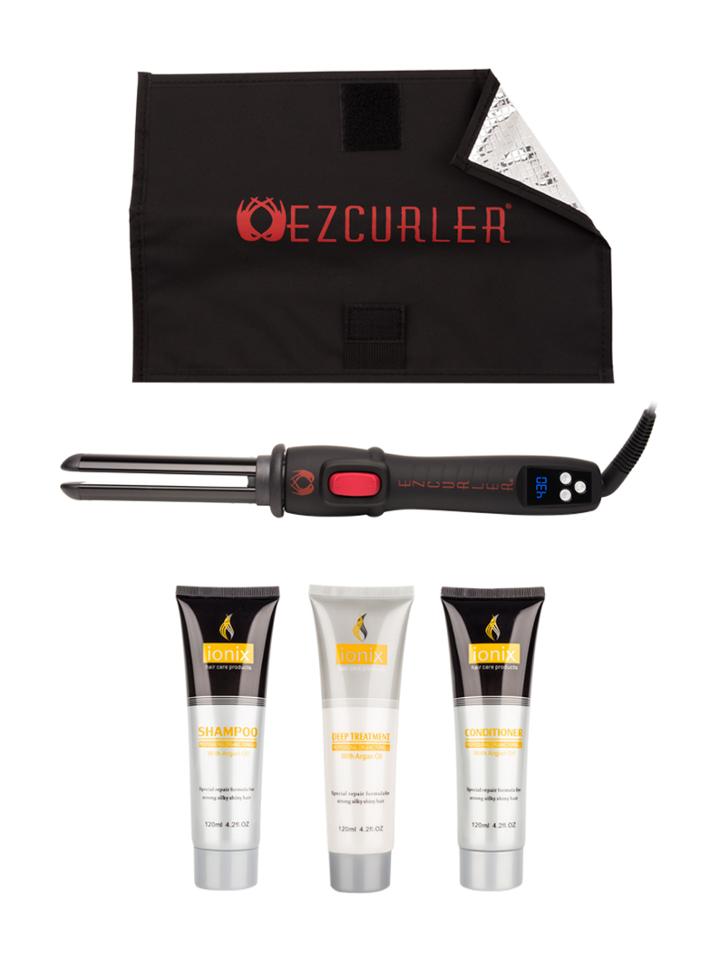 Iso Beauty Ez Automatic Curler With Nurturing Argan Oil Haircare Bundle