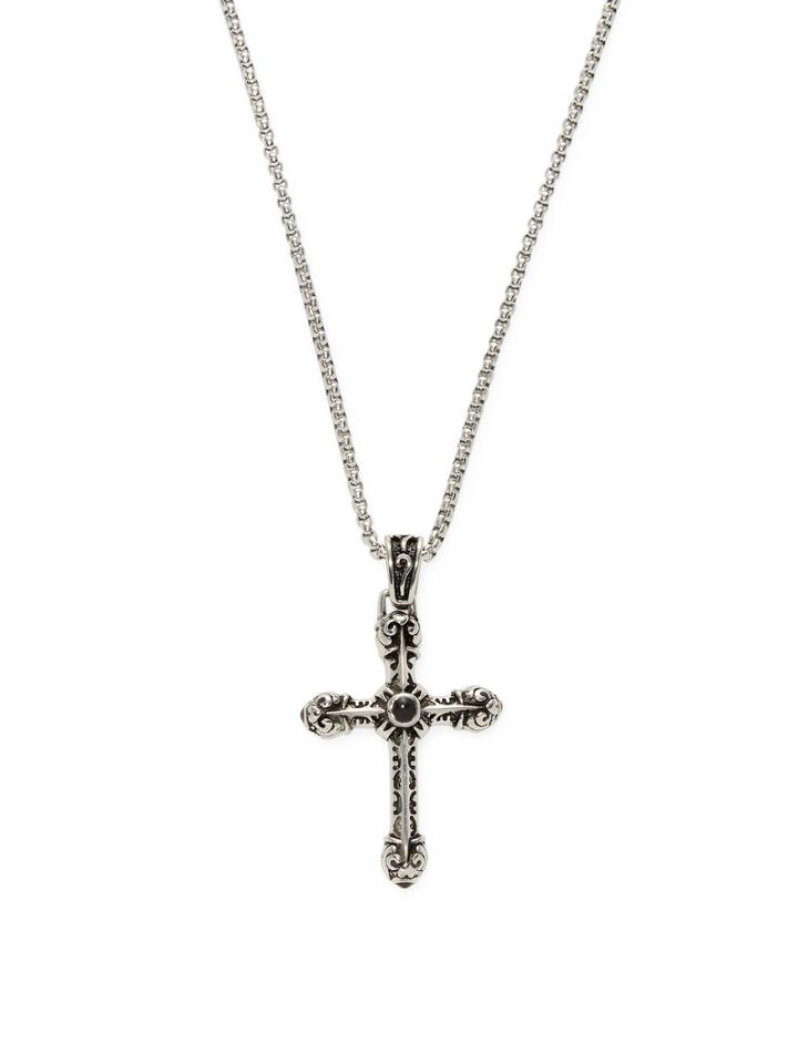 Jean Claude Incrusted Stainless Steel Templier Cross Pendant Necklace