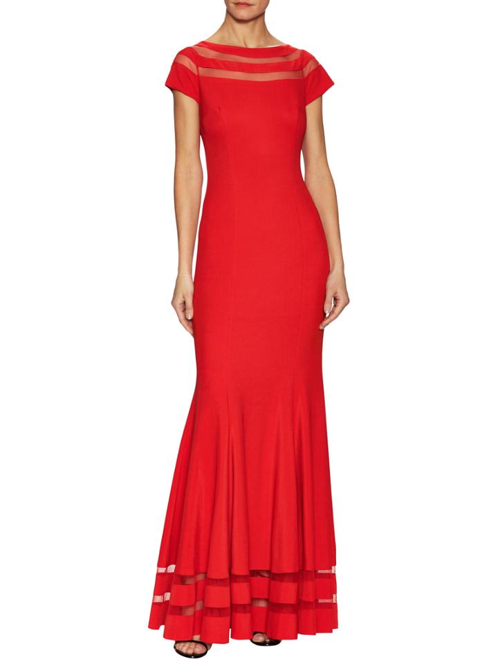 Sara Emanuel Yoke And Hem Paneled Maxi Dress