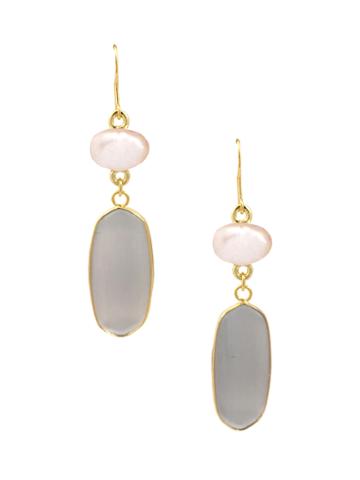 Katherine Karambelas Jewelry Grace Labradorite & Cat's Eye Stone Earrings