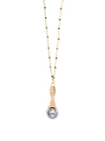 Ashiana London Clenched Pearl Pendant Necklace