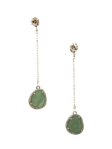 Katherine Karambelas Jewelry Melanie Aventurine & Swarovski Earrings