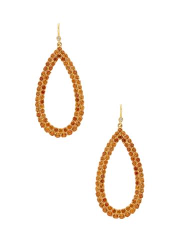 Suneera Liora 18k Yellow Gold, Citrine & Diamond Open Teardrop Earrings