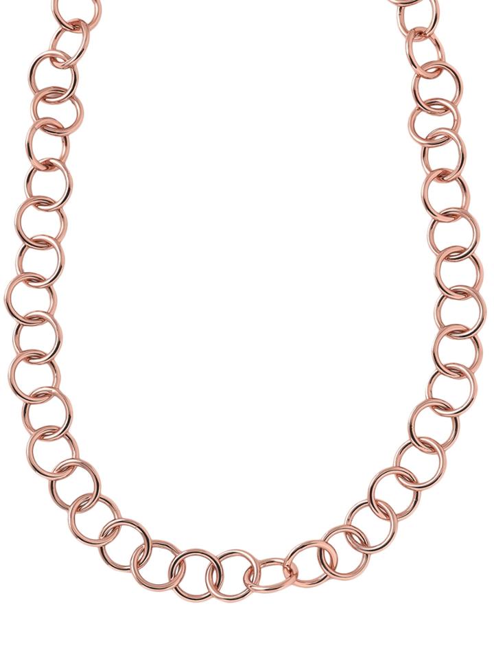 Ippolita 925 Sterling Silver Rose Gold Round Link Necklace
