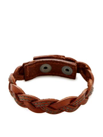 Mccarren & Sons Braided Stitched Leather Bracelet