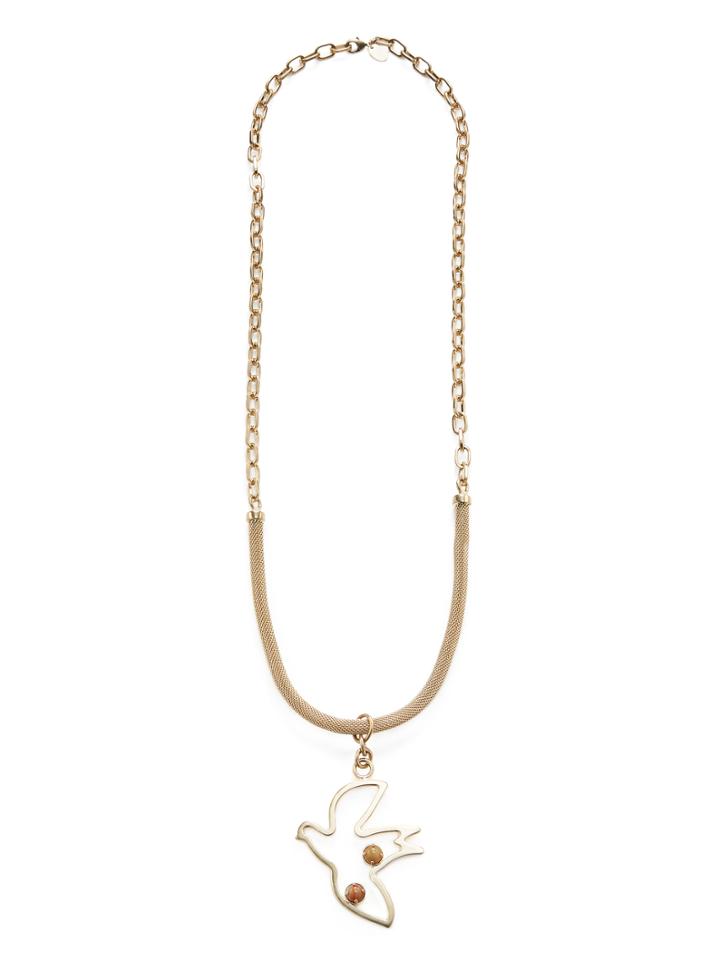 Red Valentino Long Flying Bird Pendant Necklace