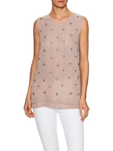 Falcon & Bloom Jeweled Tiered Tank Top