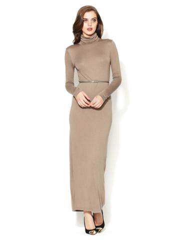 Eryn Brinie Turtleneck Jersey Maxi Dress