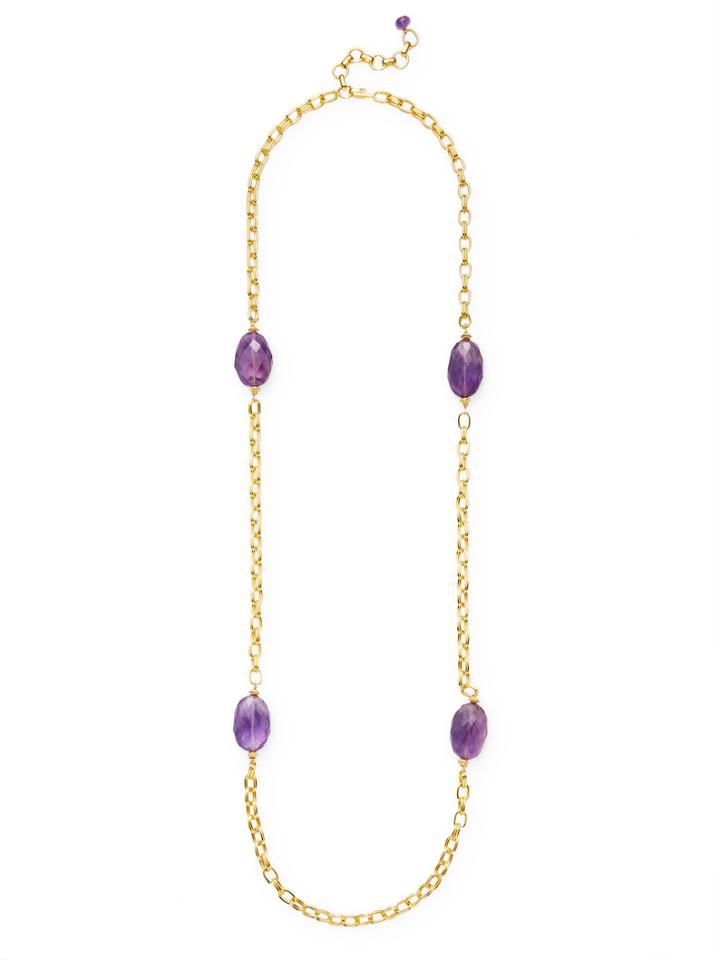 Bounkit Faceted Amethyst Station Necklace