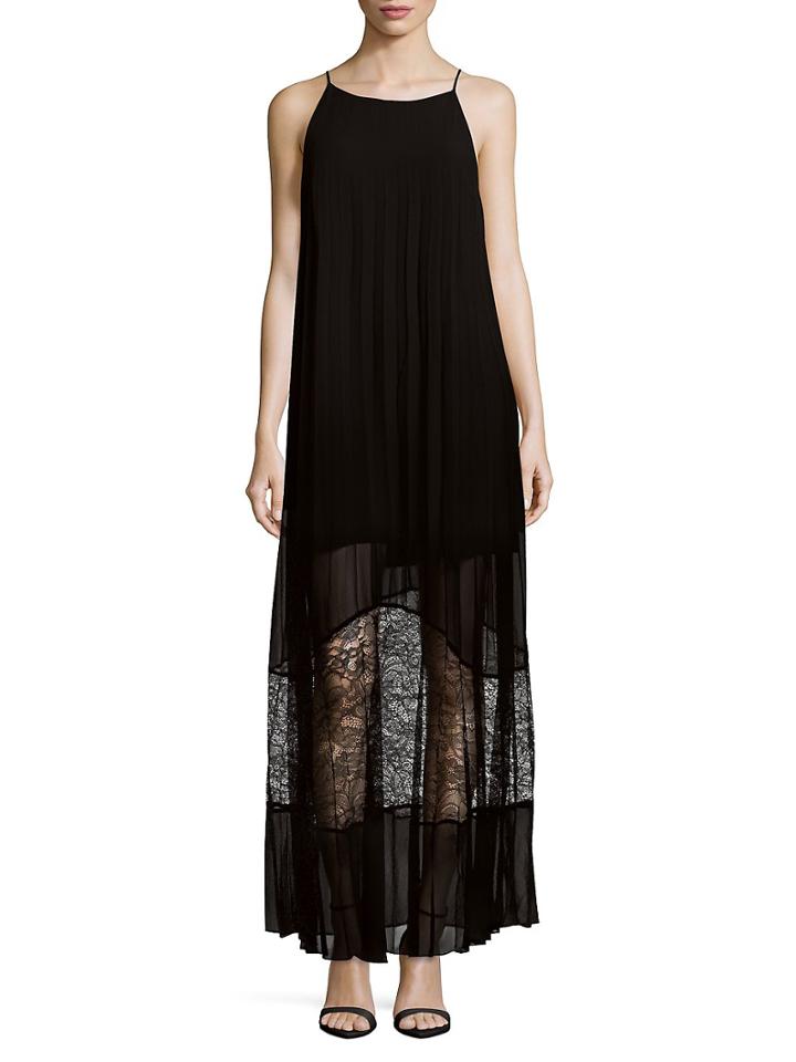 Bcbgeneration Lace-inset Pleated Dress