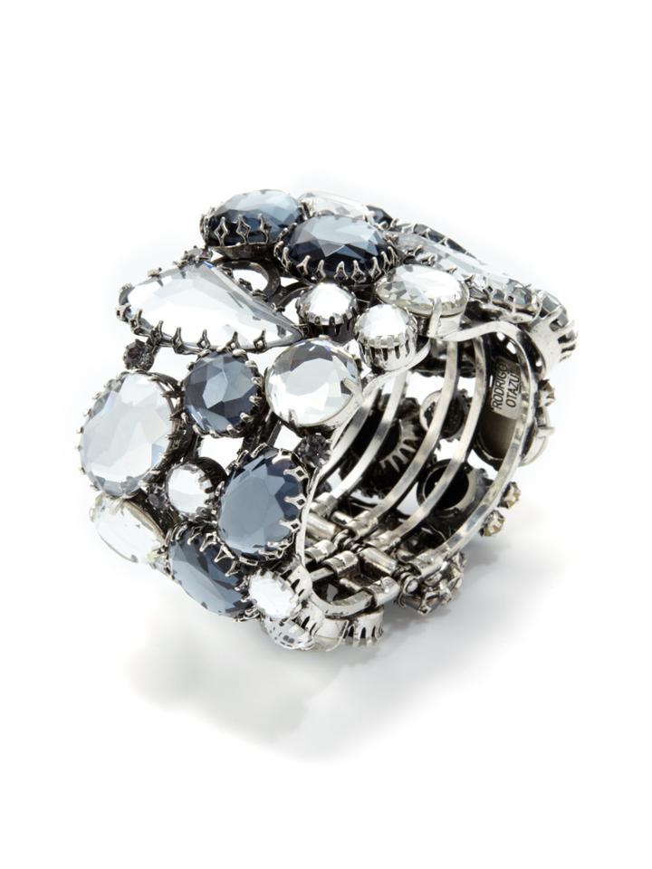 Rodrigo Otazu Alternating Blue & Clear Stone Bangle